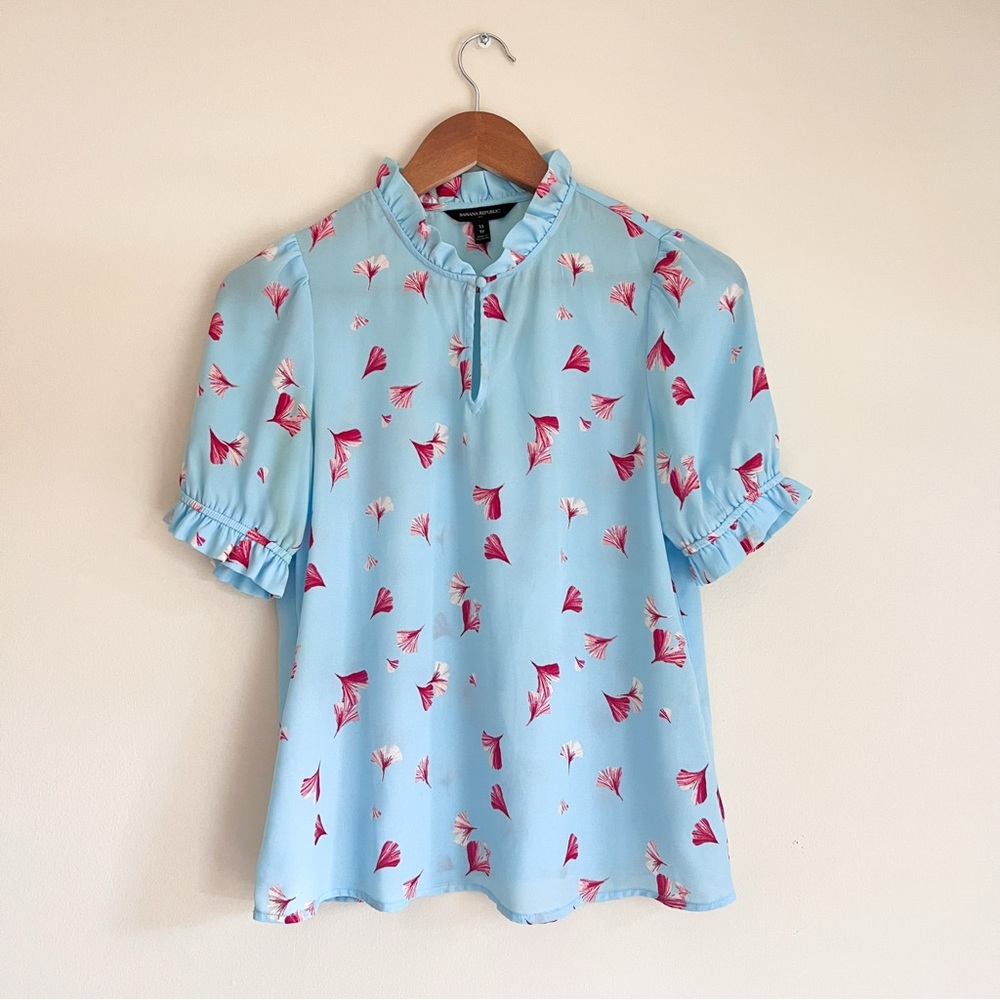 Ginkgo Leaf Patterned Blouse